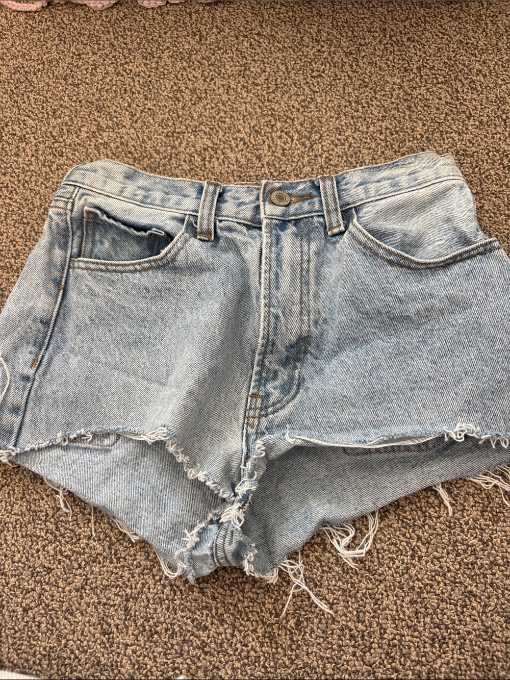 Brandy Melville Light Blue Distressed Denim Cutoff Shorts